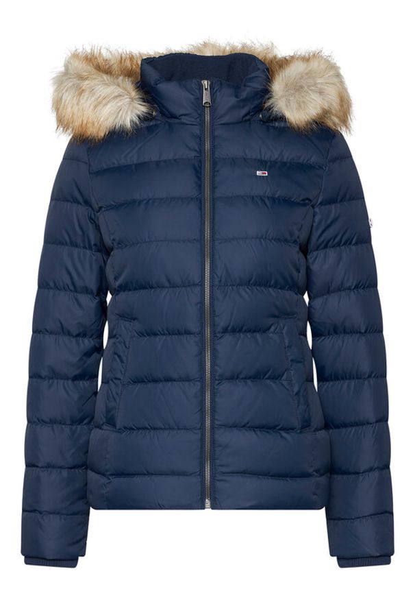 Tommy Jeans Kurtka puchowa Basic DW0DW08588 Granatowy Regular Fit. Kolor: niebieski. Materiał: syntetyk