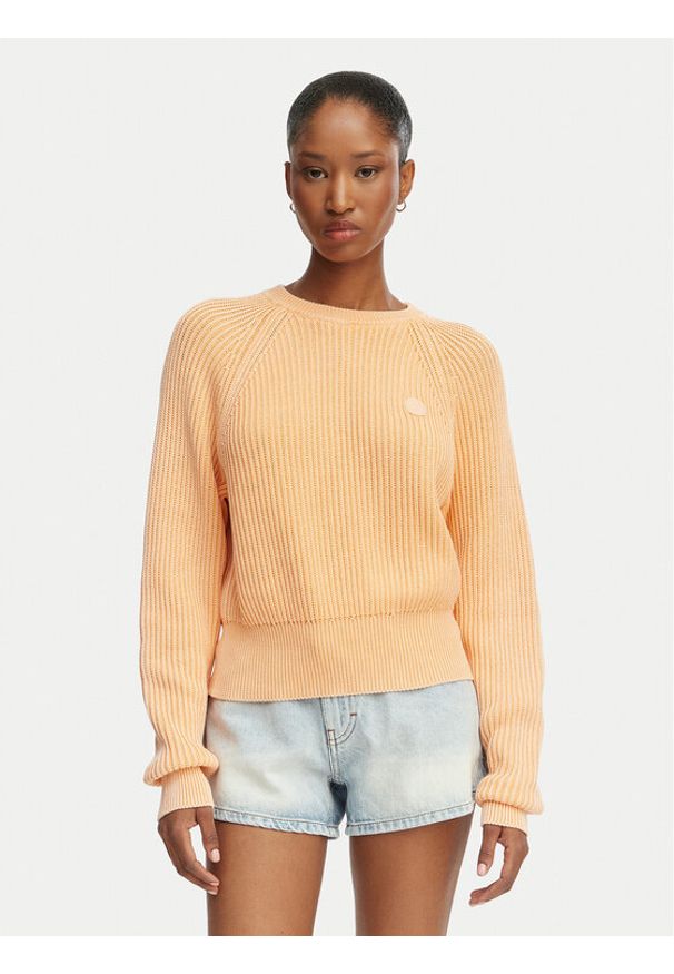 Hugo - HUGO Sweter Slipery 50554206 Pomarańczowy jasny Regular Fit. Kolor: pomarańczowy. Materiał: bawełna