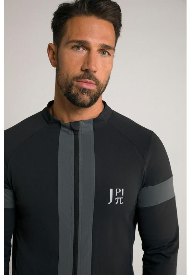 JAY-PI - Męska Kolarska kurtka Softshell FLEXNAMIC® Odzież rowerowa polarek stójka. Typ kołnierza: kołnierzyk stójkowy. Kolekcja: plus size. Kolor: czarny. Materiał: elastan, poliester, materiał. Sport: kolarstwo
