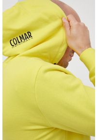 Colmar bluza bawełniana męska kolor żółty z kapturem z nadrukiem. Typ kołnierza: kaptur. Kolor: żółty. Materiał: bawełna. Wzór: nadruk #2