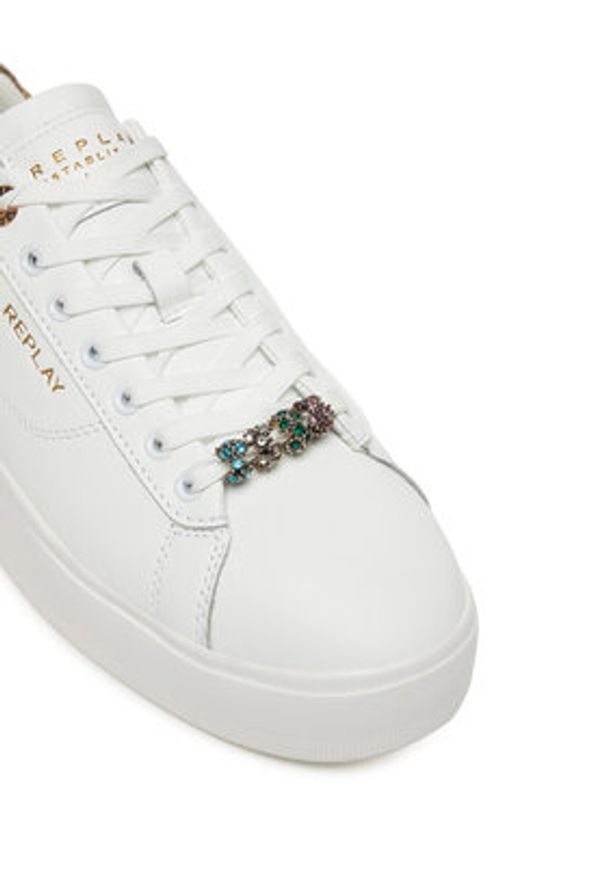 Replay - REPLAY Sneakersy GWZ4N .000.C0023L Biały. Kolor: biały. Materiał: skóra