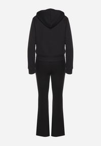 Born2be - Czarny Bawełniany Komplet Dresowy Bluza z Kapturem i Spodnie Dzwony Nanre. Kolor: czarny. Materiał: bawełna, dresówka #6