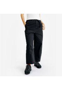 Decathlon - Spodnie 7/8 damskie Lifetech. Kolor: czarny. Materiał: poliester, bawełna, materiał. Sport: turystyka piesza #1