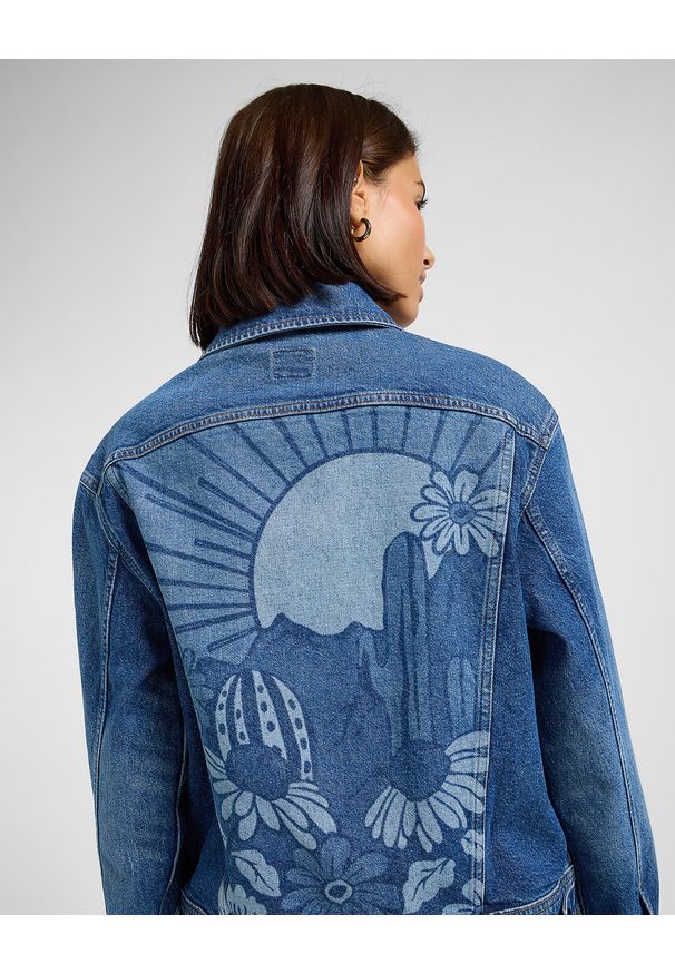 Lee - DAMSKA KURTKA JEANSOWA LEE LOOSE RIDER JACKET TUMBLING SKY 112363482. Materiał: jeans
