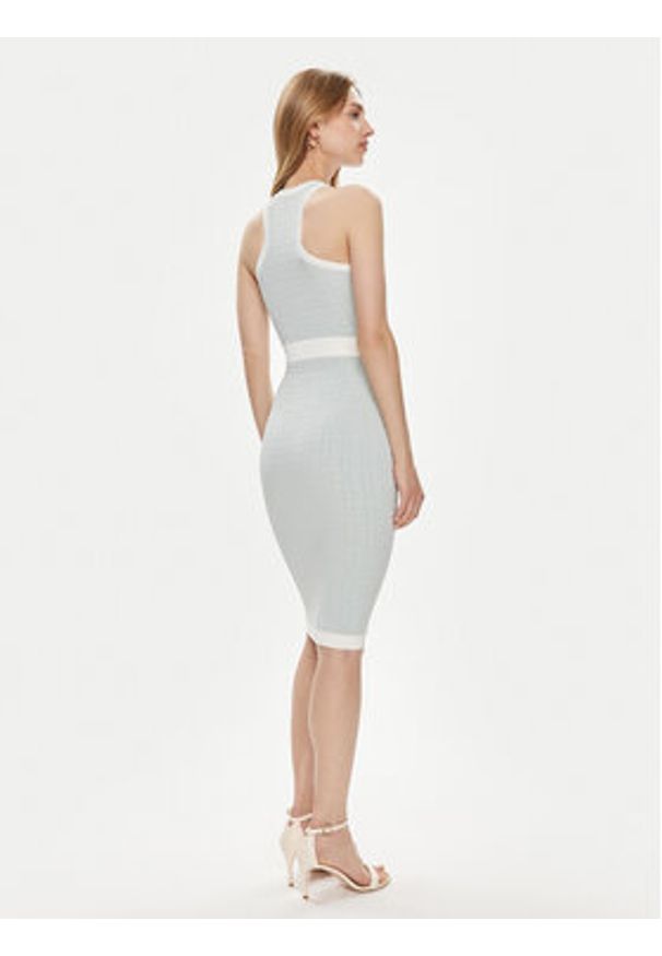 Elisabetta Franchi Sukienka dzianinowa AM-80B-42E2-V400 Niebieski Slim Fit. Kolor: niebieski. Materiał: wiskoza