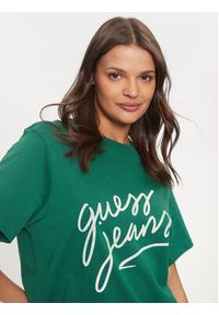 Guess T-Shirt W4BI54 K8HM0 Zielony Boxy Fit. Kolor: zielony. Materiał: bawełna