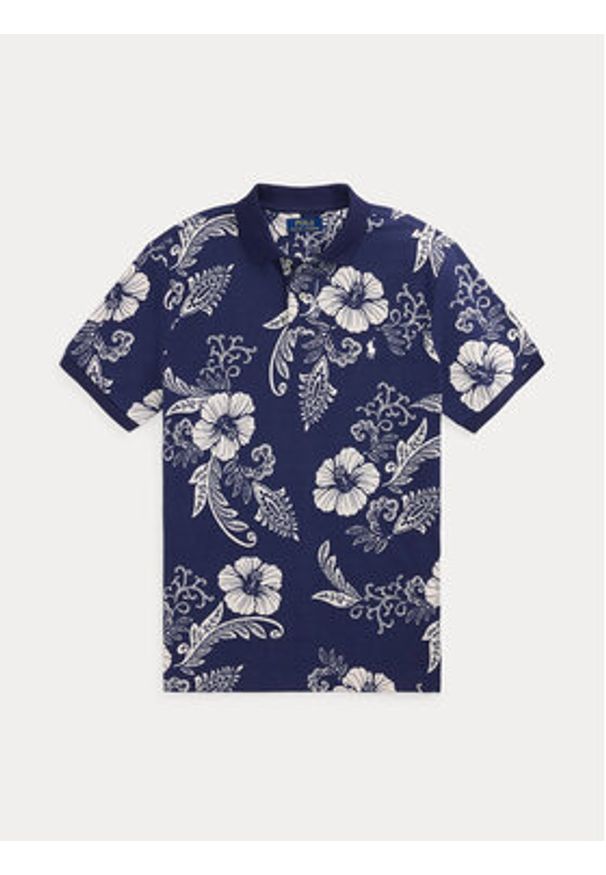 Polo Ralph Lauren Polo 710956684001 Granatowy Custom Slim Fit. Typ kołnierza: polo. Kolor: niebieski. Materiał: bawełna