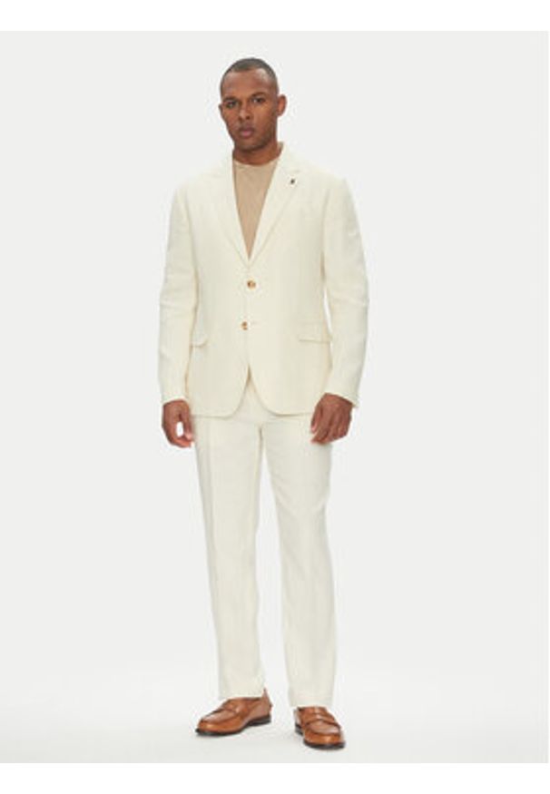 Liu Jo Marynarka QA5268 T4346 Beżowy Regular Fit. Kolor: beżowy. Materiał: len