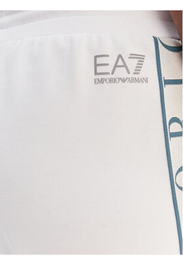 EA7 Emporio Armani Spodnie dresowe 7W001155 AF12501 U0002 Biały Relaxed Fit. Kolor: biały. Materiał: syntetyk
