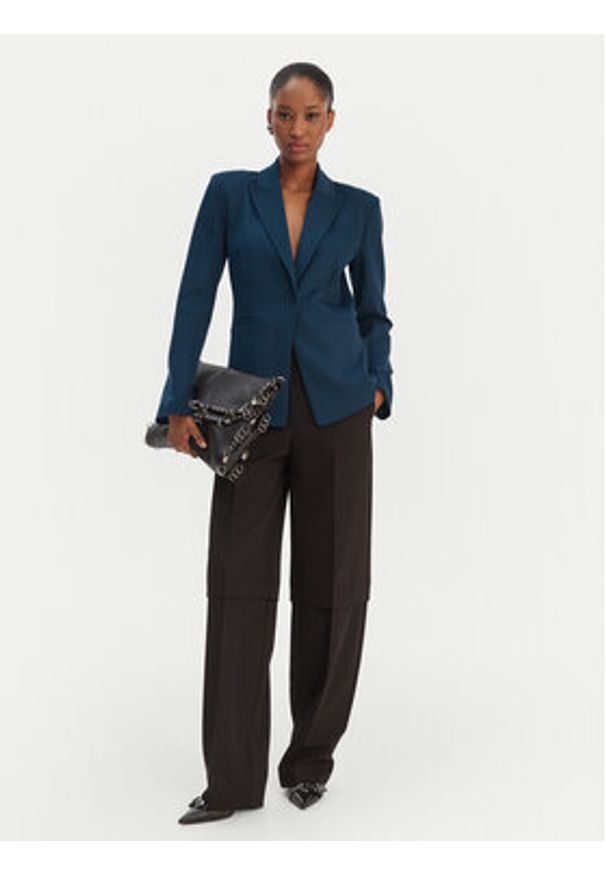 Patrizia Pepe Marynarka 8S0584/A715-CA97 Niebieski Regular Fit. Kolor: niebieski. Materiał: wiskoza