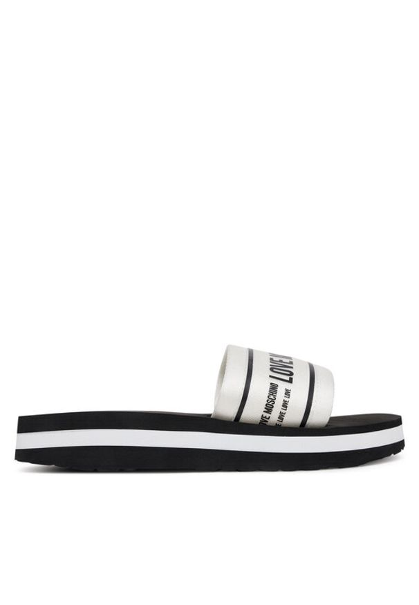 Love Moschino - LOVE MOSCHINO Klapki JA28334G0MIX6100 Biały. Kolor: biały. Materiał: materiał