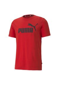 Puma - Męska koszulka z logo Essentials PUMA High Risk Red. Kolor: biały, czarny, czerwony, wielokolorowy. Materiał: materiał