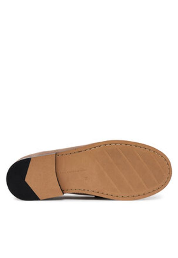 TOMMY HILFIGER - Tommy Hilfiger Półbuty Soft Suede Horsebit Loafer FW0FW08649 Beżowy. Kolor: beżowy. Materiał: skóra, zamsz