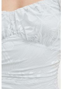 Guess sukienka kolor niebieski mini dopasowana. Kolor: niebieski. Materiał: dzianina. Długość rękawa: na ramiączkach. Wzór: gładki. Typ sukienki: dopasowane. Długość: mini #4