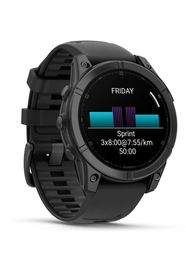 GARMIN - Garmin Fenix E 47mm Slate Gray. Materiał: włókno. Styl: militarny, sportowy