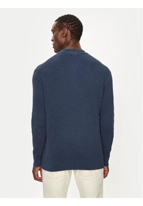 Calvin Klein Jeans Sweter Linear J30J326888 Granatowy Relaxed Fit. Kolor: niebieski. Materiał: bawełna