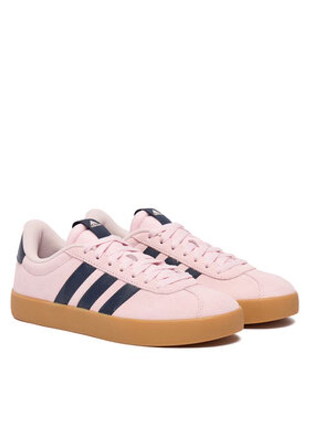 Adidas - adidas Sneakersy Vl Court 3.0 JP7629 Różowy. Kolor: różowy. Materiał: skóra, zamsz