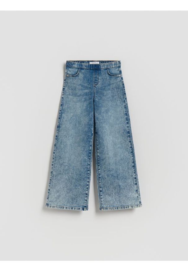Reserved - Elastyczne jeansy wide leg - niebieski. Kolor: niebieski
