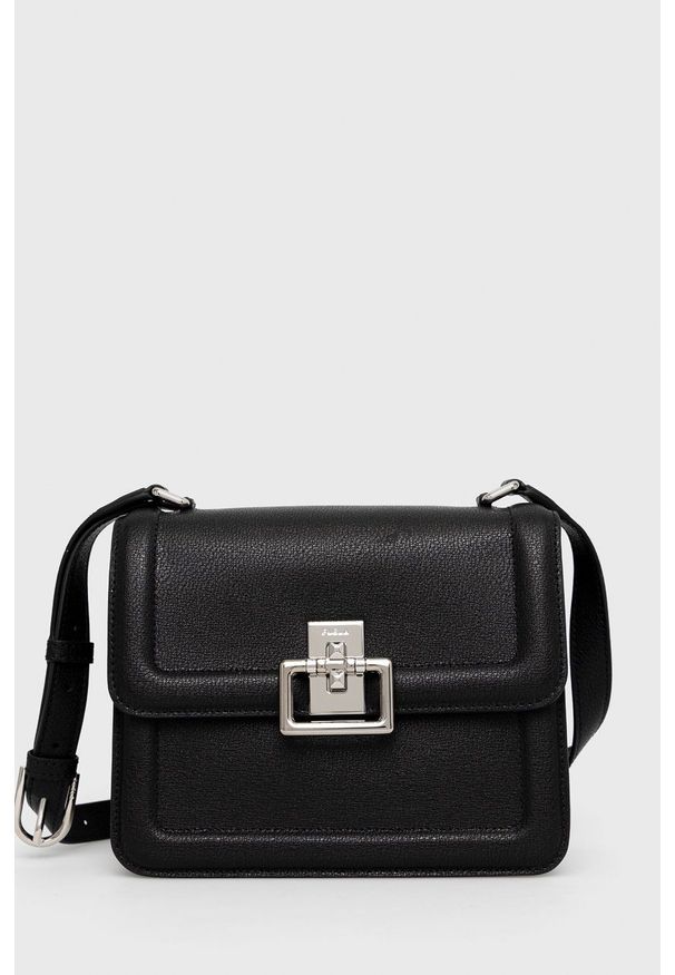 Furla torebka skórzana kolor czarny. Kolor: czarny. Materiał: skórzane. Rodzaj torebki: na ramię