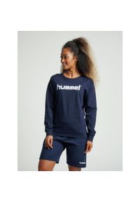 Bluza do piłki ręcznej damska Hummel Go Cotton Logo Sweatshirt Woman. Kolor: niebieski