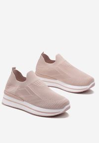 Born2be - Różowe Buty Sportowe na Platformie Healia. Kolor: różowy. Obcas: na platformie