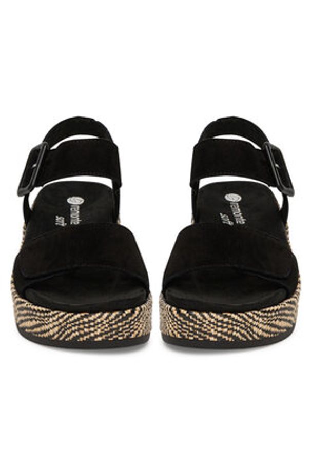 Remonte Sandały D1N54-02 Czarny. Kolor: czarny. Materiał: zamsz, skóra