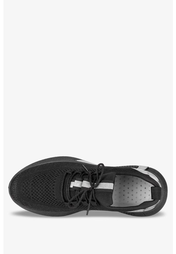 Casu - Czarne buty sportowe sznurowane casu 1-11-21-bs. Kolor: czarny, wielokolorowy, srebrny
