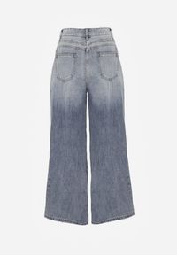 Renee - Niebieskie Szerokie Jeansy Palazzo z Bawełny z Dziurami i Przetarciami Erilenna. Okazja: na co dzień. Stan: podwyższony. Kolor: niebieski. Styl: casual, elegancki #8