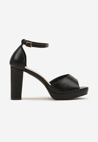 Renee - Czarne Sandały na Słupku i Platformie Nilarienna. Zapięcie: sprzączka. Kolor: czarny. Obcas: na platformie. Styl: elegancki #3
