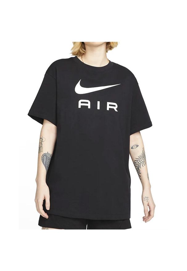 Koszulka sportowa damska Nike Air Bf. Kolor: czarny. Długość rękawa: krótki rękaw. Długość: krótkie. Sport: piłka nożna