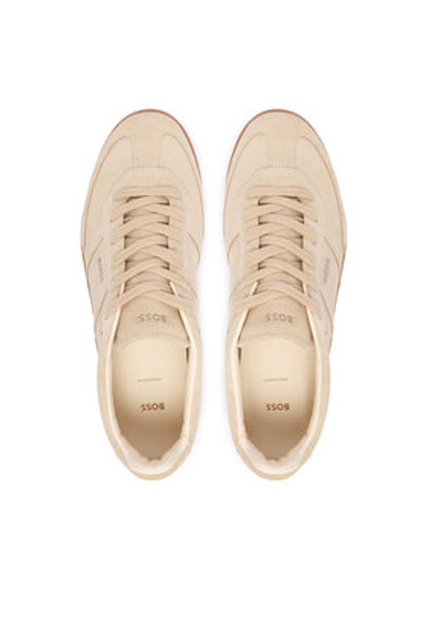 BOSS Sneakersy Brenta 50536645 Beżowy. Kolor: beżowy. Materiał: zamsz, skóra