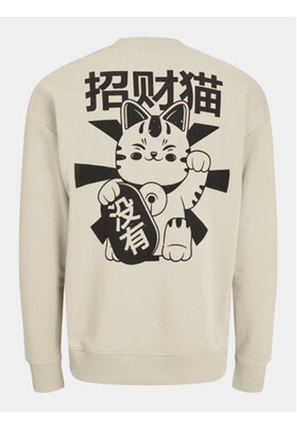 Jack & Jones - Jack&Jones Bluza Dirk 12249455 Beżowy Wide Fit. Kolor: beżowy. Materiał: bawełna