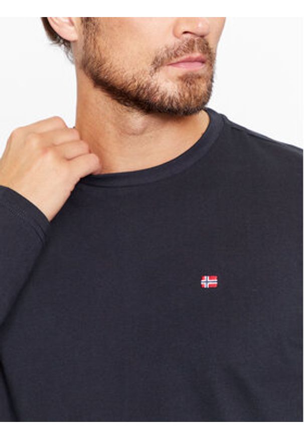 Napapijri Longsleeve Salis NP0A4HN7 Czarny Regular Fit. Kolor: czarny. Materiał: bawełna. Długość rękawa: długi rękaw
