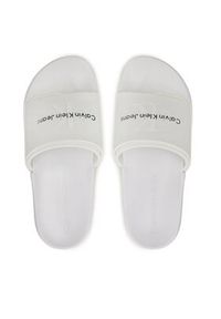 Calvin Klein Jeans Klapki Slide Monogram Tpu YM0YM00361 Biały. Kolor: biały