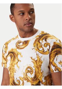Versace Jeans Couture T-Shirt 80GAH6S0 JS543 Biały Regular Fit. Kolor: biały. Materiał: bawełna #4