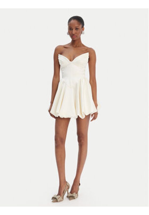 BARDOT - Bardot Sukienka koktajlowa Avella 60137DB Écru Slim Fit. Materiał: syntetyk. Styl: wizytowy