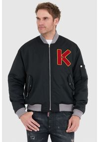 Kenzo - KENZO Czarna kurtka bomberka męska z vintage logo. Kolor: czarny. Styl: vintage #1