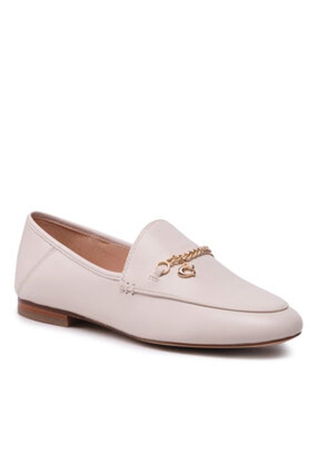 Coach Loafersy Hanna Loafer CB989 Beżowy. Kolor: beżowy. Materiał: skóra