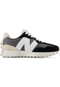 Buty unisex New Balance U327FE – czarne. Okazja: na co dzień. Kolor: czarny. Materiał: guma, skóra, zamsz, materiał, syntetyk. Szerokość cholewki: normalna
