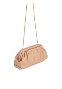 Kazar - Efektowna skórzana torebka z metalową ramą. Kolor: beżowy. Materiał: skórzane #7