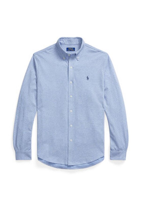 Polo Ralph Lauren Koszula 710963499001 Błękitny Slim Fit. Typ kołnierza: polo. Kolor: niebieski. Materiał: bawełna