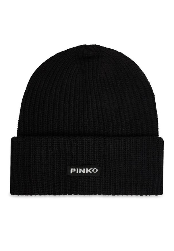 Pinko - Czapka PINKO. Kolor: czarny