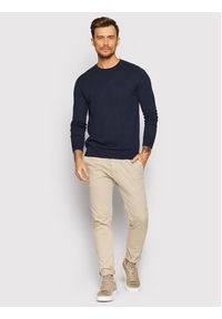 Selected Homme Sweter Berg 16074682 Granatowy Regular Fit. Kolor: niebieski. Materiał: bawełna #4