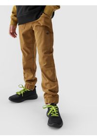 4f - Spodnie casual joggery chłopięce. Okazja: na co dzień. Kolor: złoty, żółty. Materiał: bawełna, tkanina. Styl: casual #2