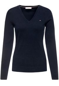 TOMMY HILFIGER - Tommy Hilfiger Sweter Heritage WW0WW25294 Granatowy Regular Fit. Kolor: niebieski. Materiał: bawełna, syntetyk #4