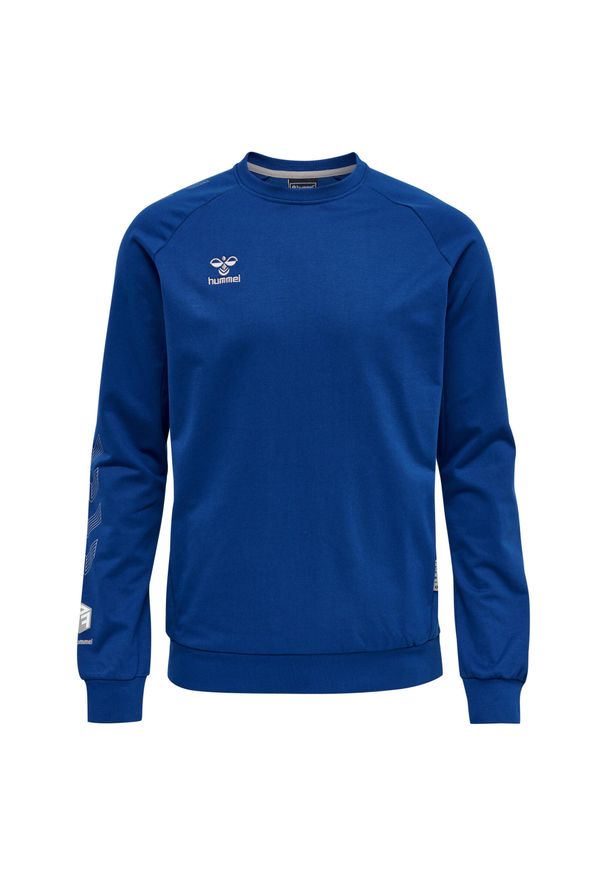 Bluza piłkarska męska Hummel Move Grid bawełniana. Kolor: niebieski. Materiał: bawełna. Sport: piłka nożna