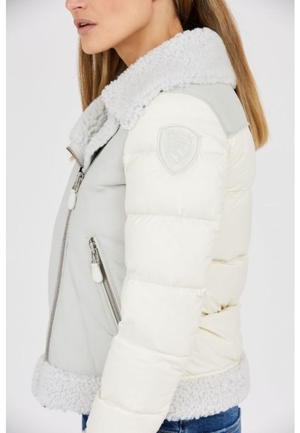 Blauer USA - BLAUER Gołębi kożuch damski z pikowanymi rękawami, Rozmiar M. Kolor: szary