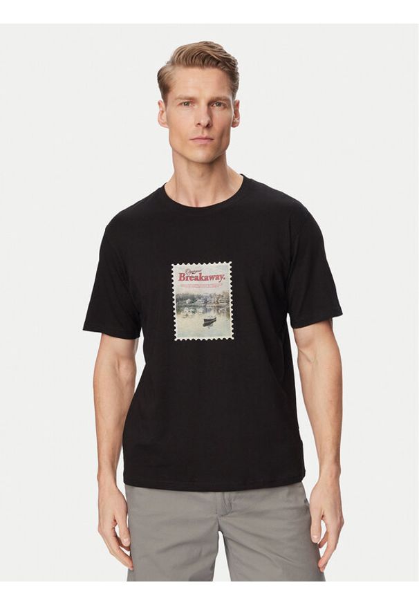 Jack & Jones T-Shirt Montauk Photo 12290890 Czarny Regular Fit. Kolor: czarny. Materiał: bawełna