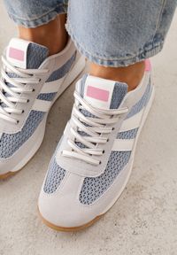 Born2be - Niebieskie Casualowe Sneakersy z Siateczkowymi Wstawkami Kassadina. Okazja: na co dzień. Kolor: niebieski. Materiał: jeans #2