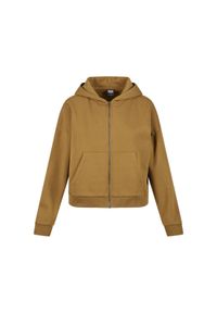 Damska bluza z kapturem zapinana na zamek Urban Classics. Typ kołnierza: kaptur. Kolor: zielony #1